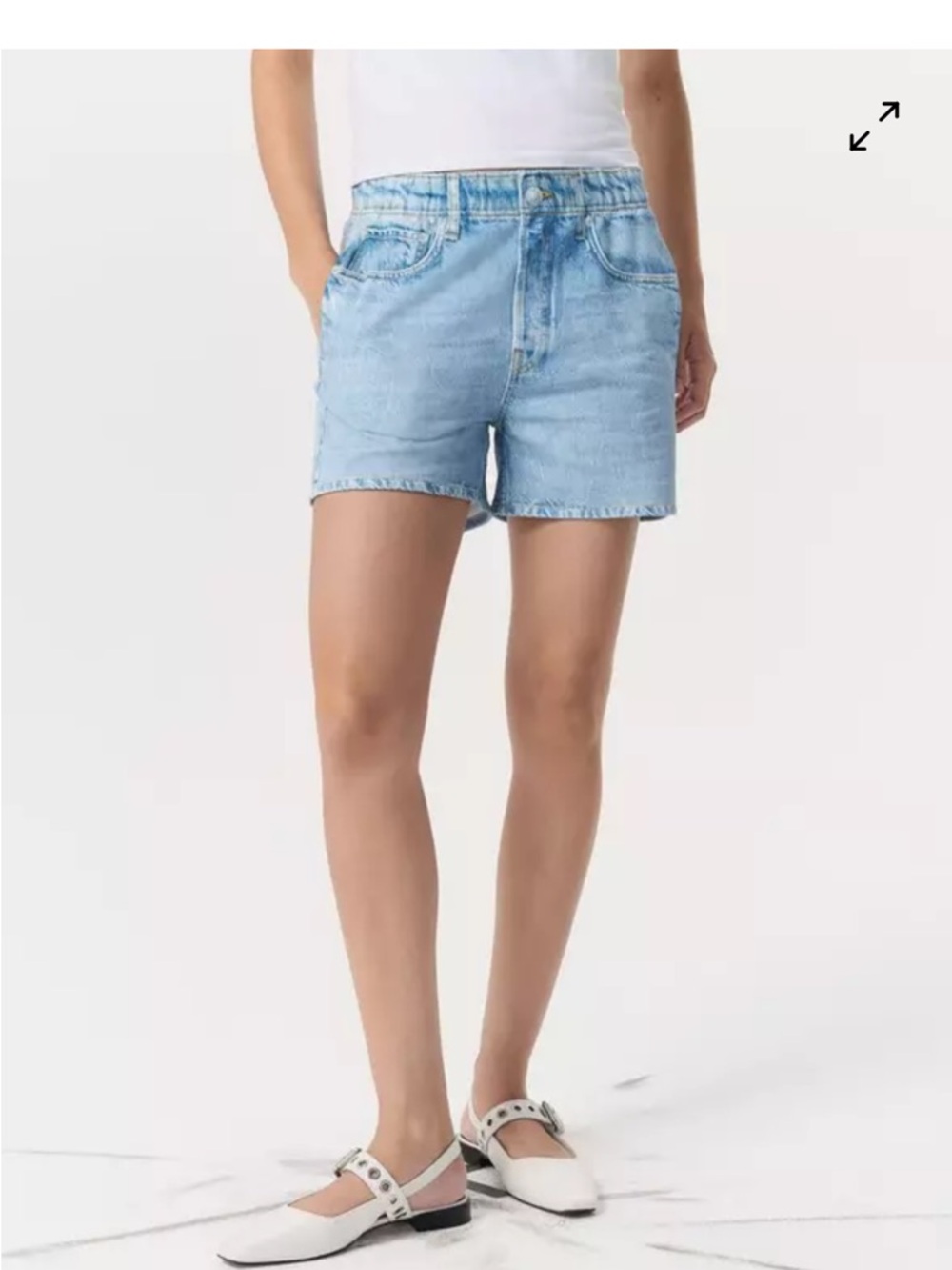 rag & bone Light Blue Denim Mid-Rise Shorts